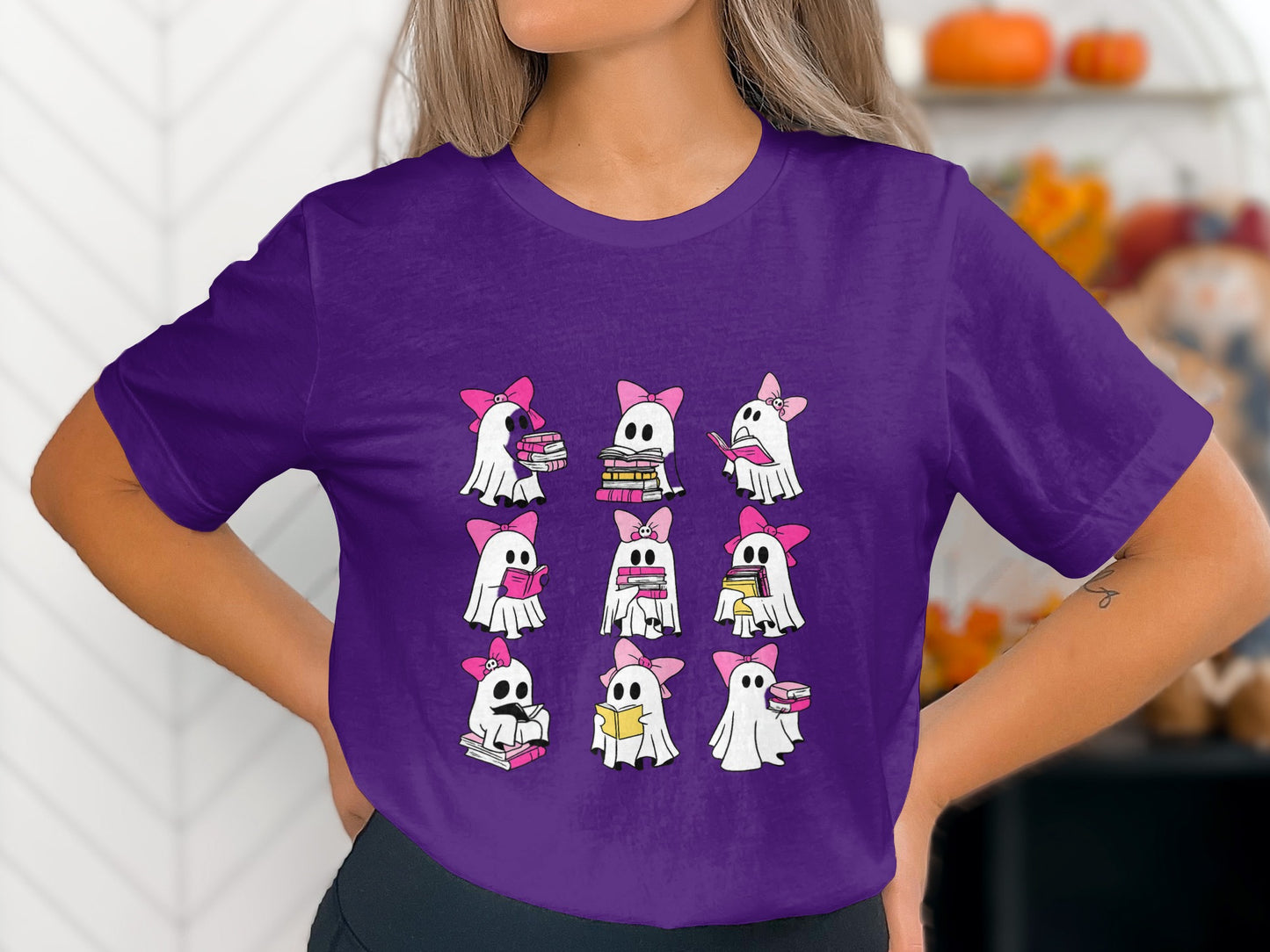 Cute Ghost Characters Halloween Theme T-shirt product type