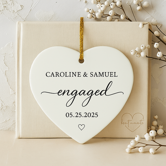 Engaged Personalized Heart Ornament