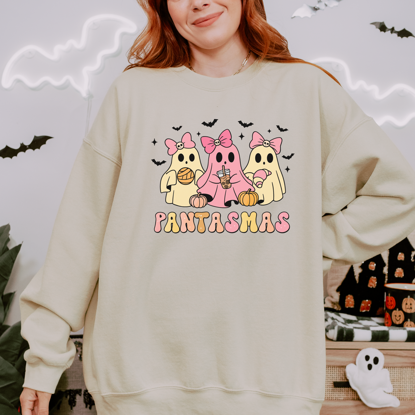 Whimsical Halloween Crewneck Sweatshirt – Perfect for Cozy Nights, Seasonal Style, PANTASMAS Design, Unisex Gift, Fun Fall Fashion, [...]