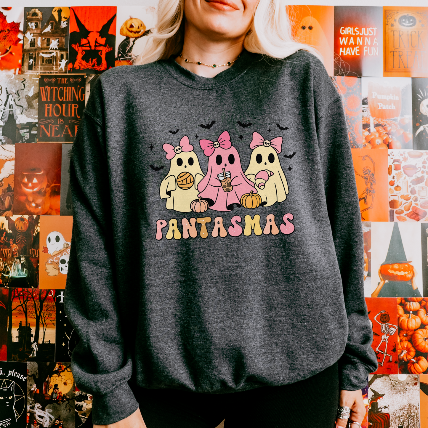 Whimsical Halloween Crewneck Sweatshirt – Perfect for Cozy Nights, Seasonal Style, PANTASMAS Design, Unisex Gift, Fun Fall Fashion, [...]